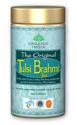 Čaj Tulsi Brahmi plechovka Organic India 100g