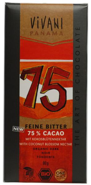 Čokoláda tmavá 75% Panama BIO Vivani 80g