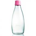 Sklenená fľaša ECO RETAP ružový uzáver 500ml